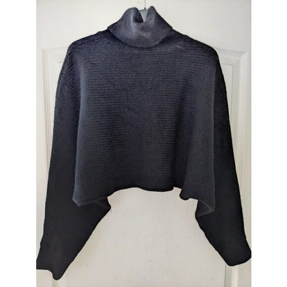 Aritzia Wilfred Free | Naomi merino wool cropped turtleneck sweater in Black - Picture 5 of 10